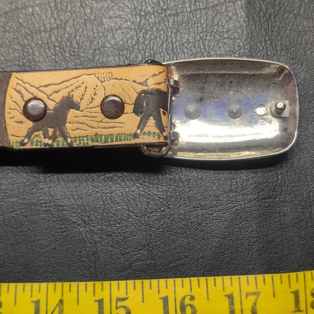 VINTAGE Nocona Tooled Leather Belt